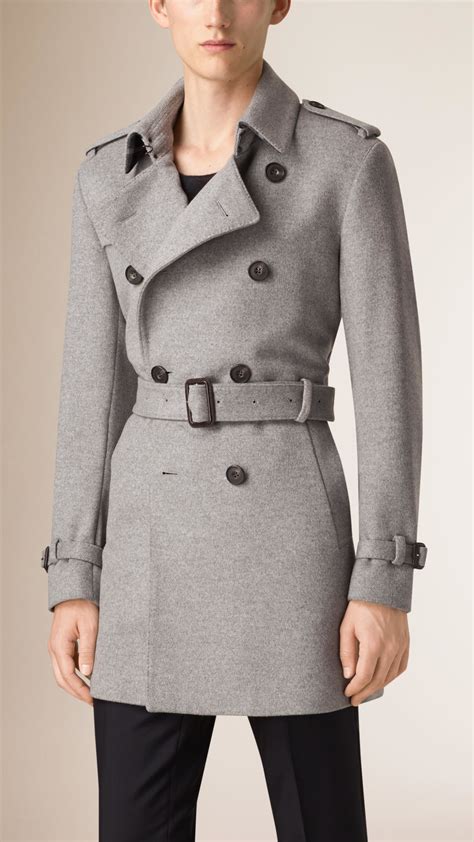 mens burberry wool lined trench coat|grey melange trench coat.